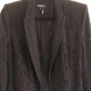 DKNY , BLACK LACE JACKET WITH POCKETS